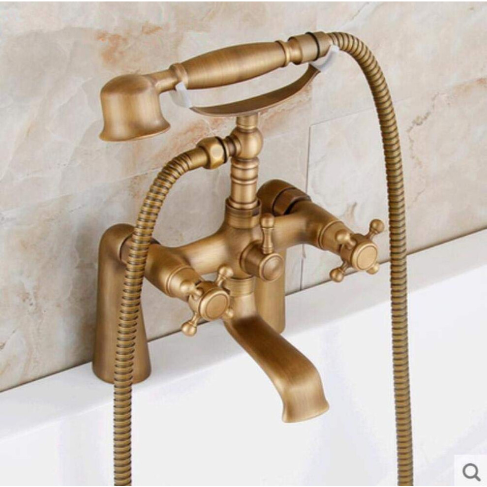 Faucet Sink Mixer Tap Deck Mounted Bath Faucet With Hand Shower Antique Bronze 9354506039189