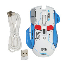 (Yellow) Gaming Mouse 2.4G Wired Bluetooth 3 Mode 5 DPI RGB Light White