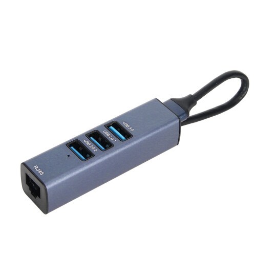 USB to Ethernet Adapter 4 Ports 100Mbps 5Gbps USB 3.0 Hub