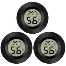 3-Pack Hygrometer Thermometer Digital LCD Monitor Humidity Meter Gauge for Humidifiers Dehumidifiers Greenhouse Basement Babyroom
