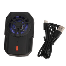 (Black) Semiconductor Phone Cooler 3 Gear Cordless Quiet Fan Clip Black
