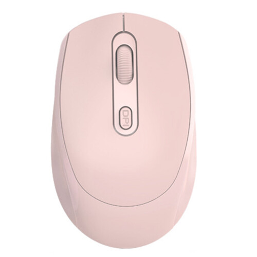 (Pink) Wireless Mouse 2.4GHz Bluetooth USB Optical 1600DPI Ergonomic Pink