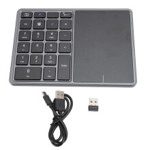 (Black) Wireless Numeric Keypad 22 Keys Bluetooth 4.2 2.4G with Touchpad