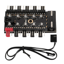 (Big 4P Power) PC Chassis Fan Hub 10 Port 12V 4Pin PWM for Motherboard