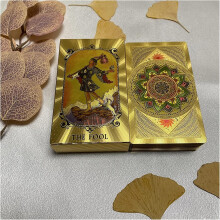 Tarot Cards with Guidebook - 78 PVC Waterproof Anti-Wrinkle Luxury Gold Foil Tarot Cards Deck with Exquisite Box for Beginners, Divination Tool