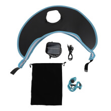 (White) Sonnenhut mit Lüfter, Solar-USB, kühlend, Strand, Outdoor, Schwarz