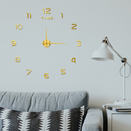 Nordic Acrylic Digital Wall Clock Luminous Mute 40cm Silver 2