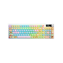 Wireless Mechanical Keyboard Red Switches RGB PBT Keycaps Metal Knob