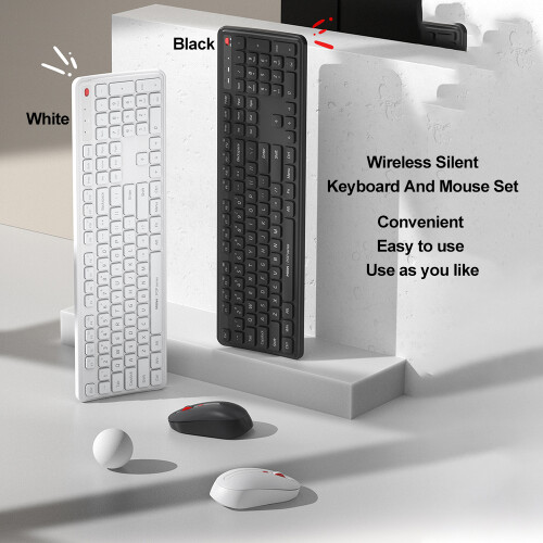 Wireless Keyboard Mouse Combo 2.4G 104-Key Quiet Adjustable 1