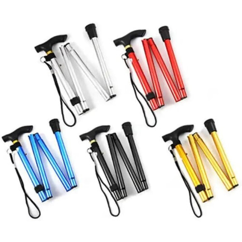 Walking Stick Lightweight Adjustable Folding Extendable Walking Cane Collapsible Durable Silver Mobility Aid 1
