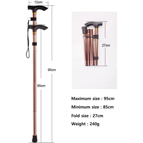 Walking Stick Lightweight Adjustable Folding Extendable Walking Cane Collapsible Durable Silver Mobility Aid 2