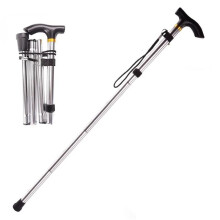 Walking Stick Lightweight Adjustable Folding Extendable Walking Cane Collapsible Durable Silver Mobility Aid