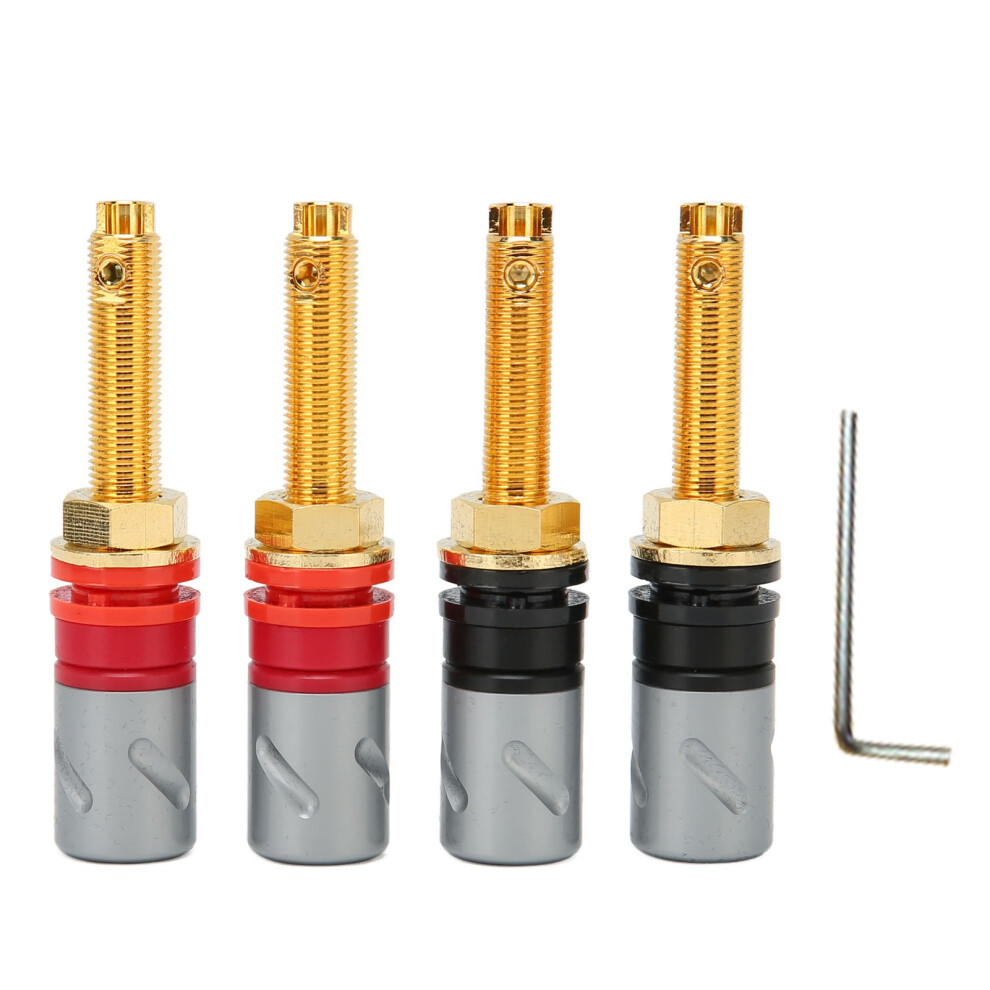 4Pcs Speaker Banana Plugs 24K Plated 4Mm Terminals Gold 609610410874