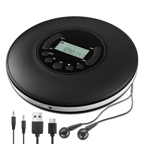 Portable CD MP3 Player A-B Repeat LCD External Speakers Headphones 1