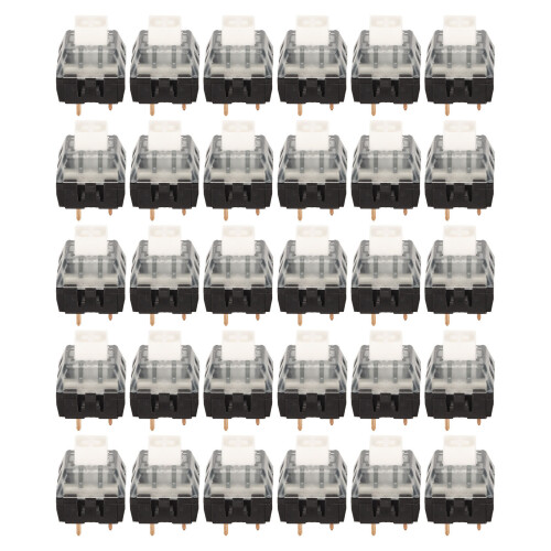 (White Switch) 30pcs Waterproof Backlight Mechanical Keyboard Switches White Black