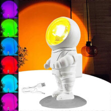 Sunset Lamp, 7 Colors Astronaut Sunset Projection Lamp, 360 Rotation LED Brightness Touch Adjustable Sunset Projector