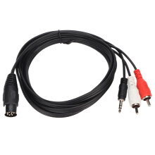 DIN 8 Pin to 3.5mm 2 RCA Male to Male Sound Cable 5.9ft