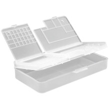 (Transparent Box) Screw Organizer White Transparent PP Lock Design Repair Tool Box