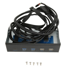 (2U3+2U2+TC) 5,25" Medien-Steuerpanel, 2xUSB3.0, 2xUSB2.0, Type-C 10Gbps