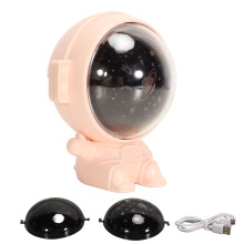 (Pink) 4.1W Rotatable Night Lamp Lithium Battery Astronaut Projector Pink