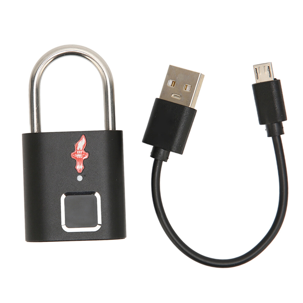 Fingerprint Padlock Aluminium Alloy Usb Rechargeable 10 Fingerprints 609610418023