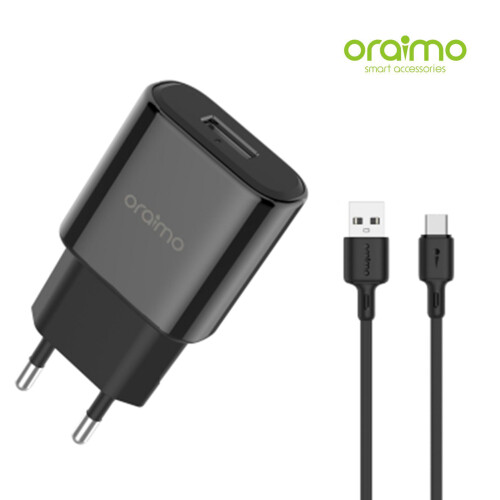 Oraimo OCW-E65S+C53 2A Fast Charger USB Adapter with Cable