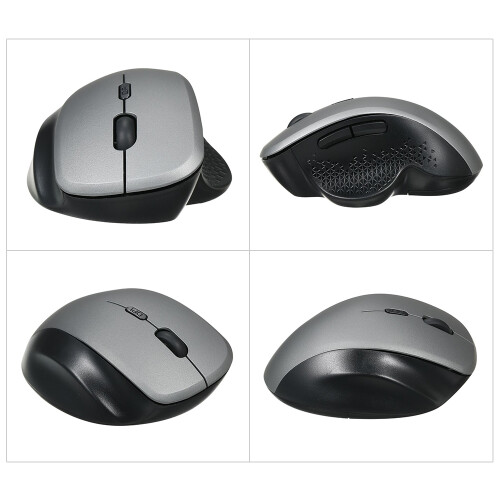 2.4G Wireless Vertical Mouse 6 Keys Ergonomic 3 Speed Grey