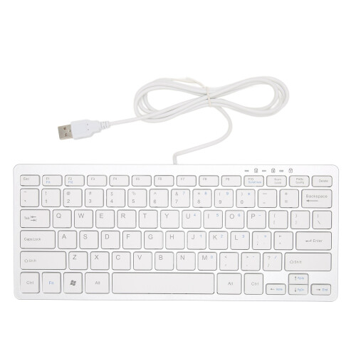 (Silver) Mini USB Tastatur 78 Tasten Silber Scherenmechanik