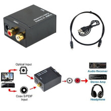 Optical Coaxial Toslink Digital to Analog Audio Converter
