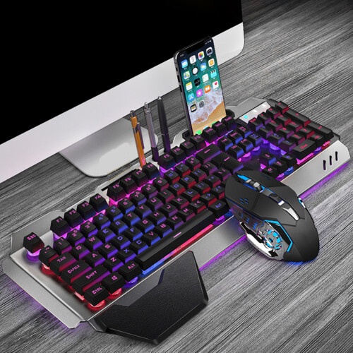 Rechargeable Backlit Gaming Keyboard Mouse Combo Mechanical Feel 2