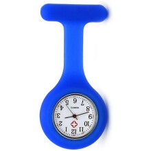 Nurse Watch Brooch, Silicone with Pin/Clip, Infection Control Design, Health Care Nurse Doctor Paramedic Medical Brooch Fob WatchBlue