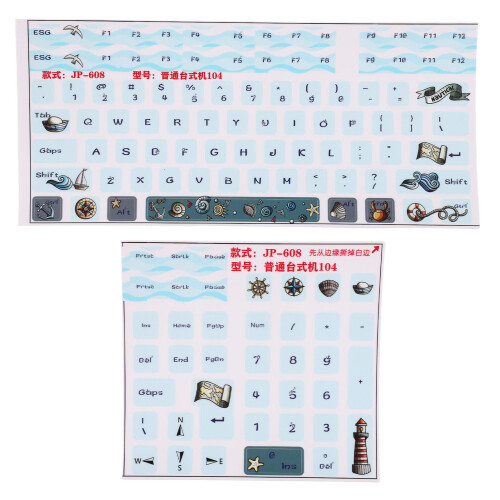 2pcs Universal Keyboard Stickers Scratch Resistant Frosted Keycaps
