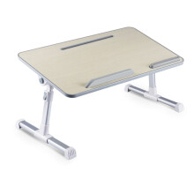 (Walnut) Folding Bed Table Aluminium Alloy Anti-Slip Lap Desk Home Dorm Grey