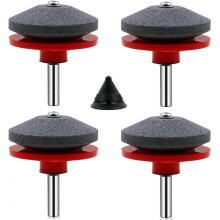 4 Pieces Lawn Mower Blade Sharpener Universal Lawn Mower Sharpener Accessories for Lawn Mowers with 1Pcs Blade Balancing Kit,50 x 47mm