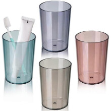4PCS Tooth Cup, Tumbler Toothbrush Cup, Plastic Toothbrush Holder for Bathroom, Reusable Cup, Multifunctional Cup