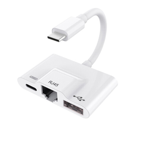 (Converter) USB to Ethernet Adapter Type C 3 in 1 Converter