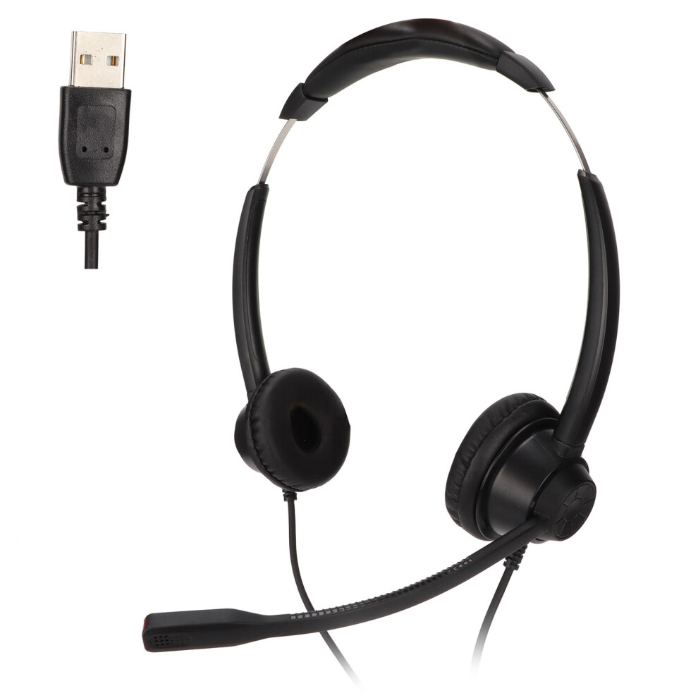 USB Telephone Headset Noise Reduction Binaural Corded Business-image-OPC-PKTSRQQ-NEW