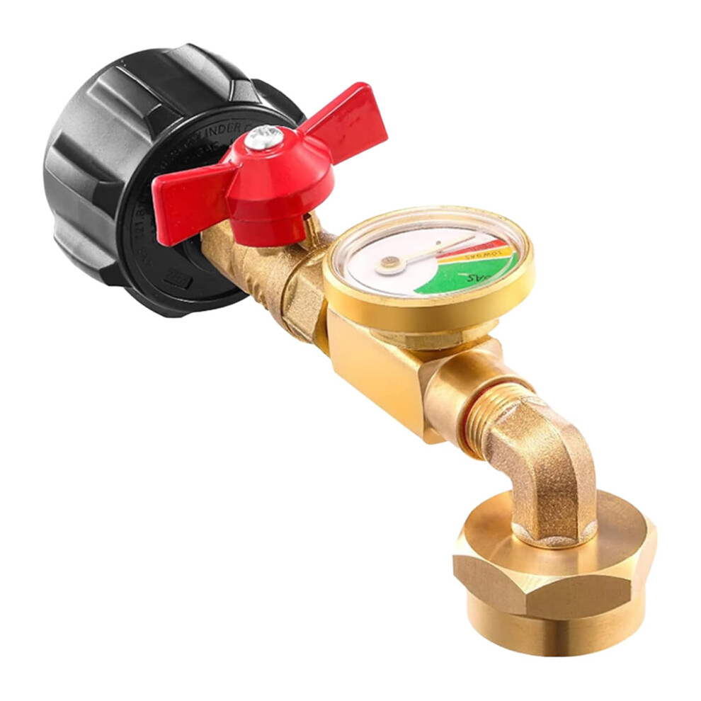 Propane Refill Elbow Adapter 90-Degree Elbow With Tank Gauge, 20Lb-1Lb Converter, Propane Elbows Adapters 1Pc 9016109181688