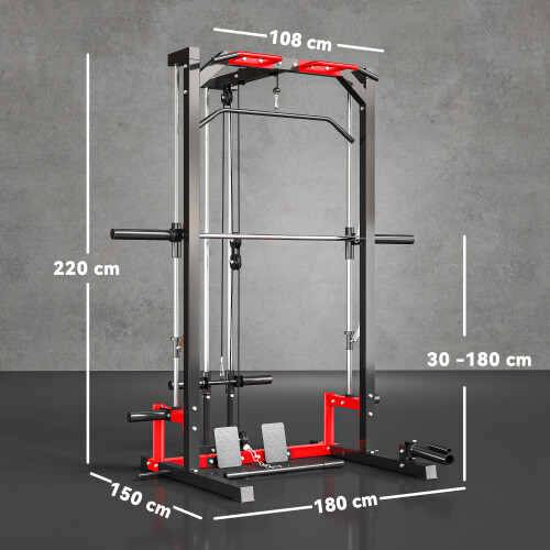 SPORTNOW Cable Crossover Machine, Multifunction Power Cage with Pull Up Bar 1