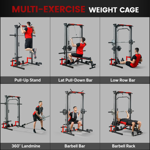 SPORTNOW Cable Crossover Machine, Multifunction Power Cage with Pull Up Bar 2