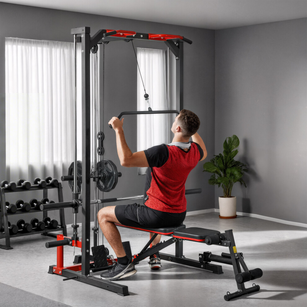 SPORTNOW Cable Crossover Machine, Multifunction Power Cage