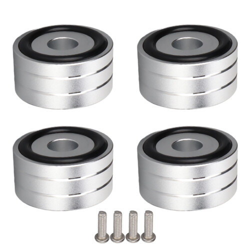 (Silver) SP4010 Speaker Isolation Spike 40x20mm 4pcs for DAC Amplifier