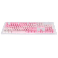 104-teilig Pink Weiß PBT Keycaps Matt Ölabweisend Gravur