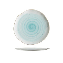 Irregular Lace Ceramic Tableware Blue B Model - Ceramic Dinnerware, Blue Lace Pattern, Irregular Edge
