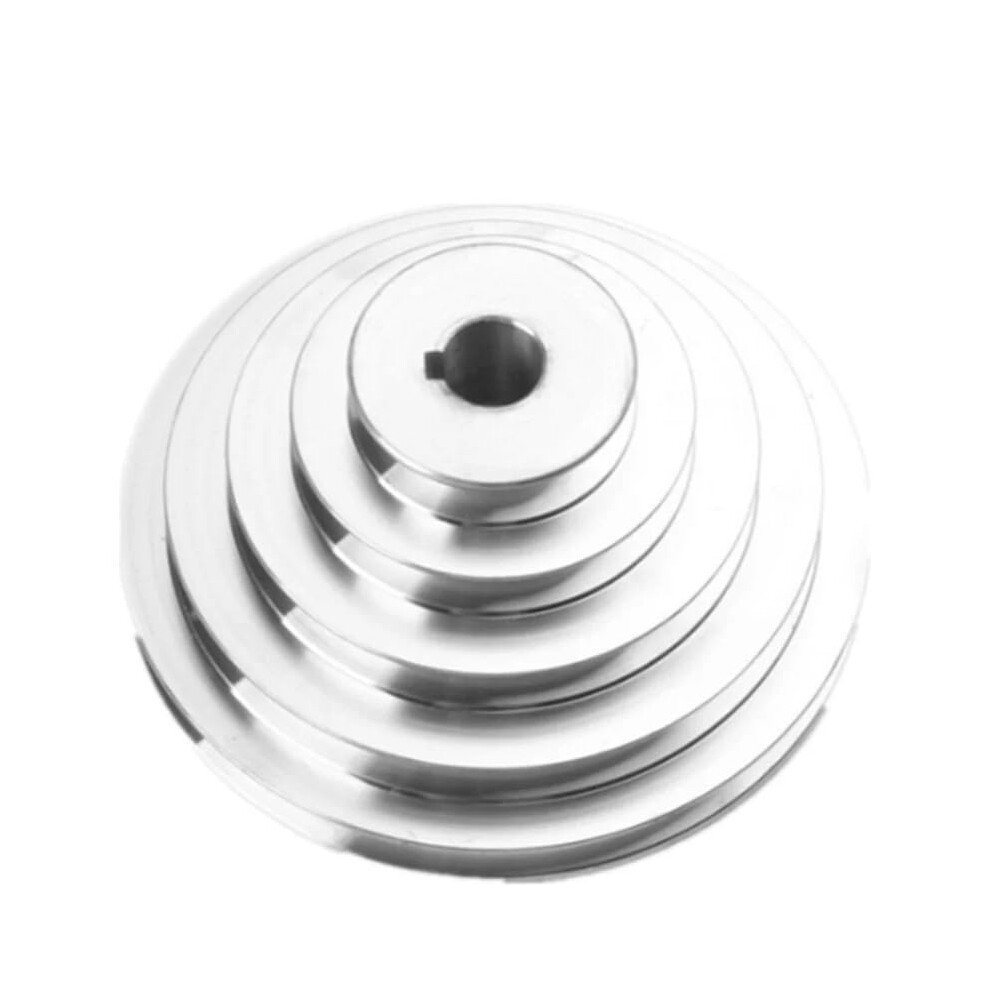 Pagoda Pulley Wheel 5 Step Aluminum A-Type For V-Belt, 54-150Mm Outer Dia, Bore 14-28Mm, 19Mm Bore 6Mm Slot 9354506040659