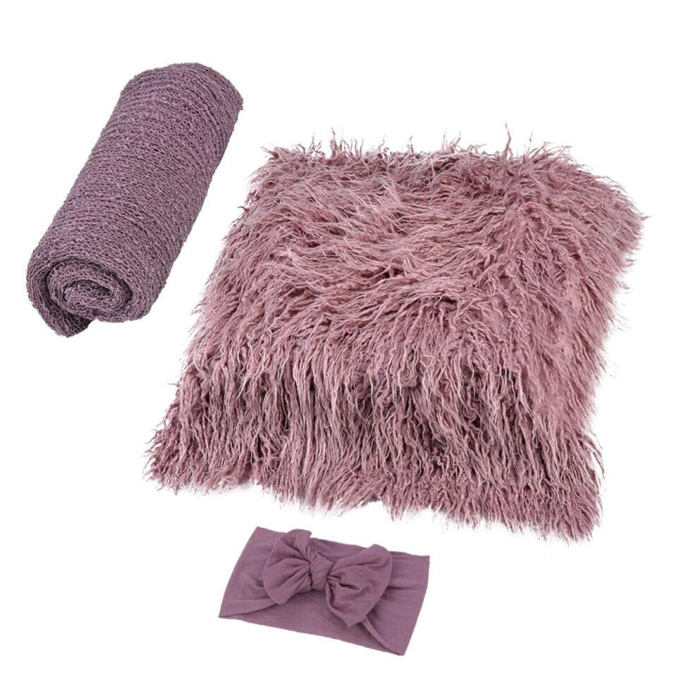 Photo Prop Soft Photography Blanket and Swaddling Cloth Headband Kit For Newborns, Durable Machine-Stitched Keepsake