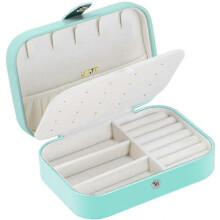 Jewellery Box Organiser Small Travel PU Leather Jewelry Storage Case for Rings Earrings Necklace Bracelets Faux Leather(Green)