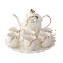 Iced Tea Pitchers Ceramic Water Set With Stand For Hot And Cold Beverages, Household Gift Set
