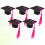 5 unid. mini capa garrafa vinho doutoral com borla rosa 9