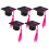 5 unid. mini capa garrafa vinho doutoral com borla rosa 5